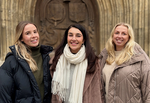 Colleagues outside Bath Abbey