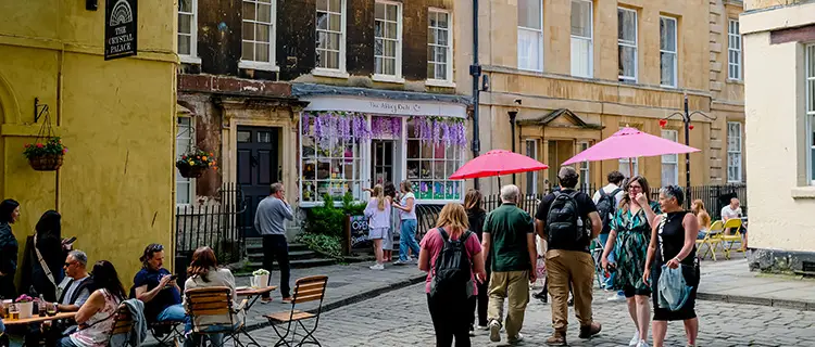 Busy street in Bath